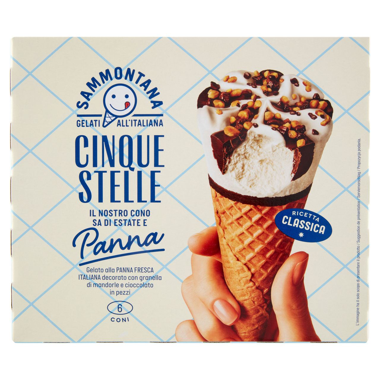 Cono gelato alla panna 6 pz 450 gr