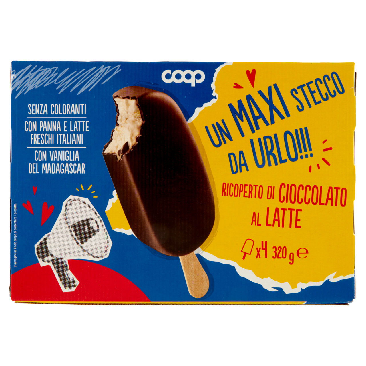 Stecco gelato maxi alla panna e vaniglia con copertura al cioccolato ala latte 4 pz 320 gr - Immagine 61
