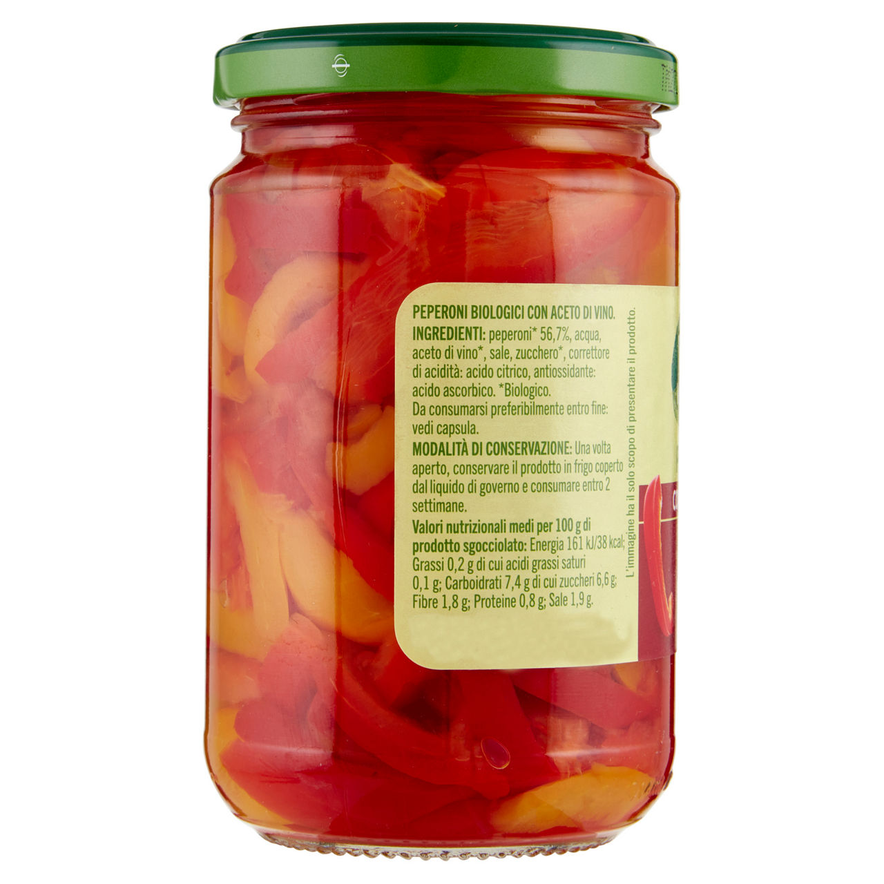Peperoni biologici con aceto di vino vivi verde 300 g - Immagine 41