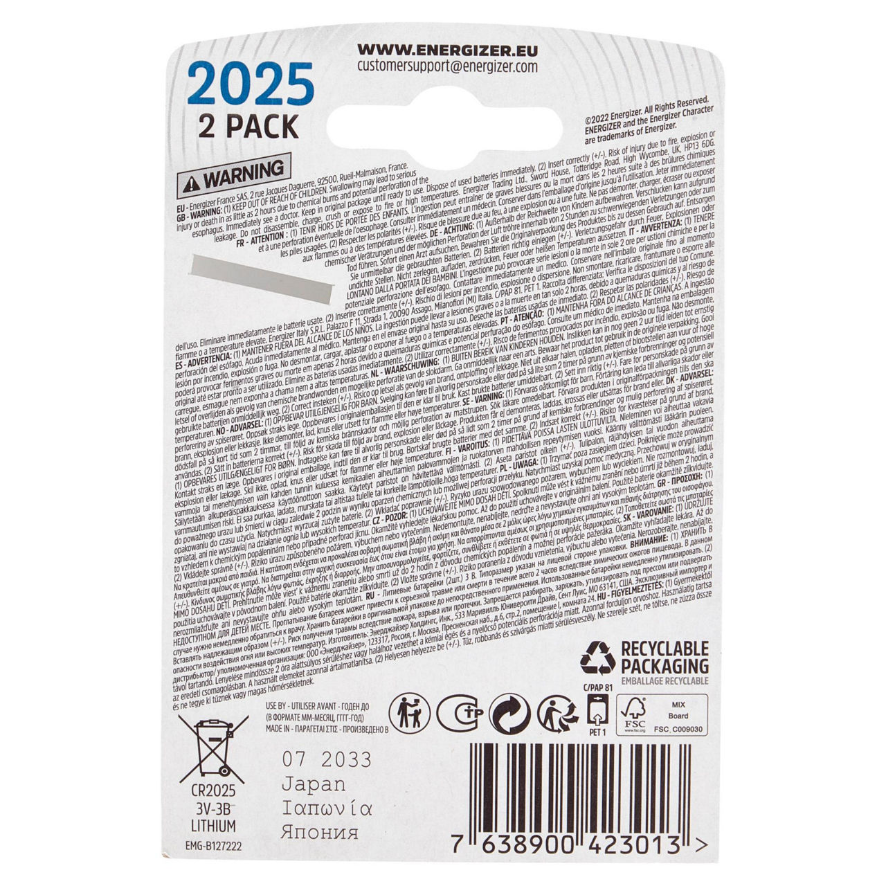 Pile CR2025 Ultimate Lithium 2 pz - Immagine 11