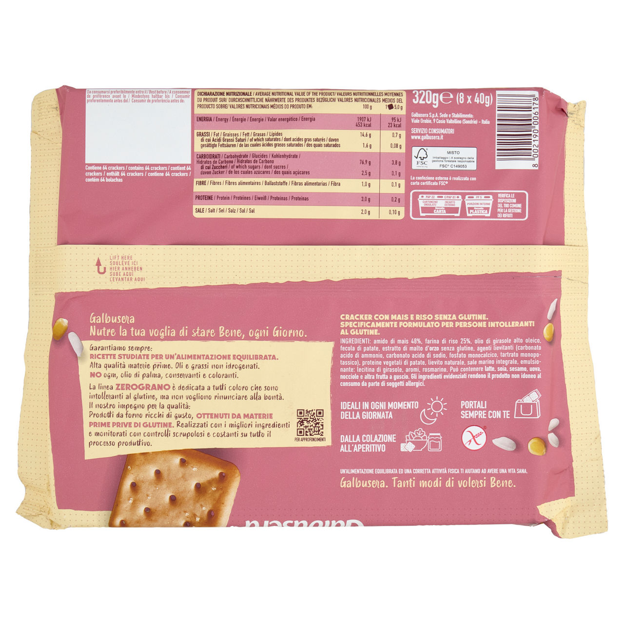 Cracker con mais e riso senza glutine 8 monoporzioni - Immagine 41