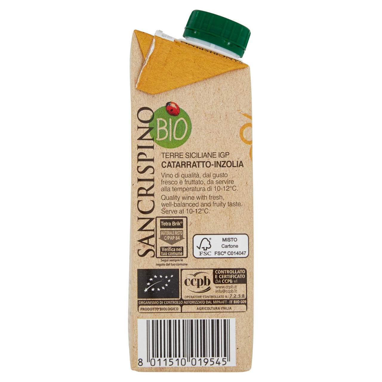 Vino da tavola bianco Terre Siciliane IGP Catarrato Inzolia bio 250 ml - Immagine 51