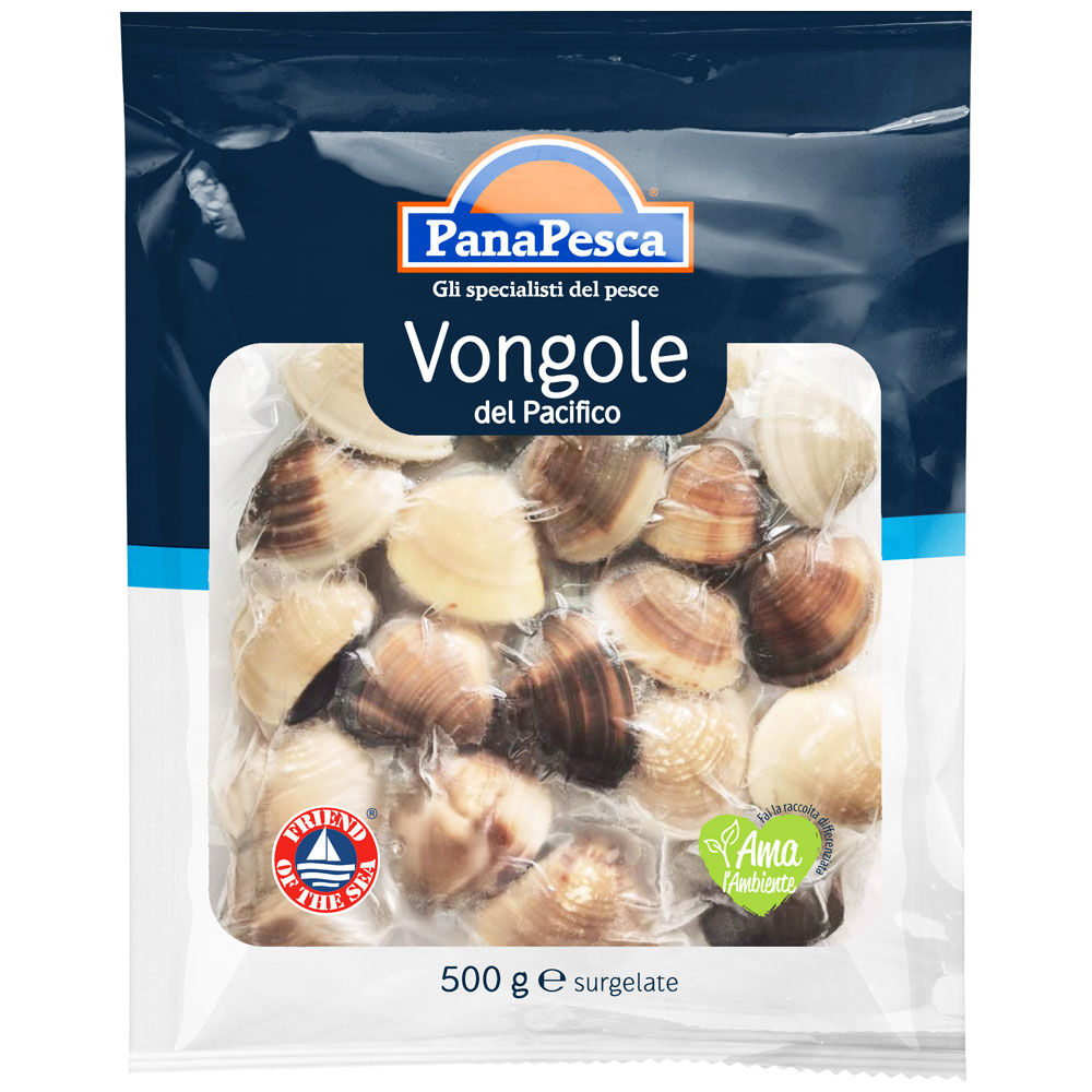 Vongole del Pacifico con guscio surgelate 500 gr