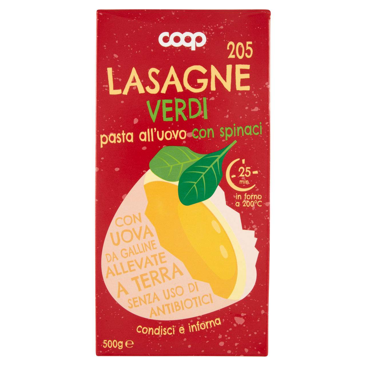 Lasagne verdi 205 pasta all'uovo con spinaci 500 g - Immagine 01