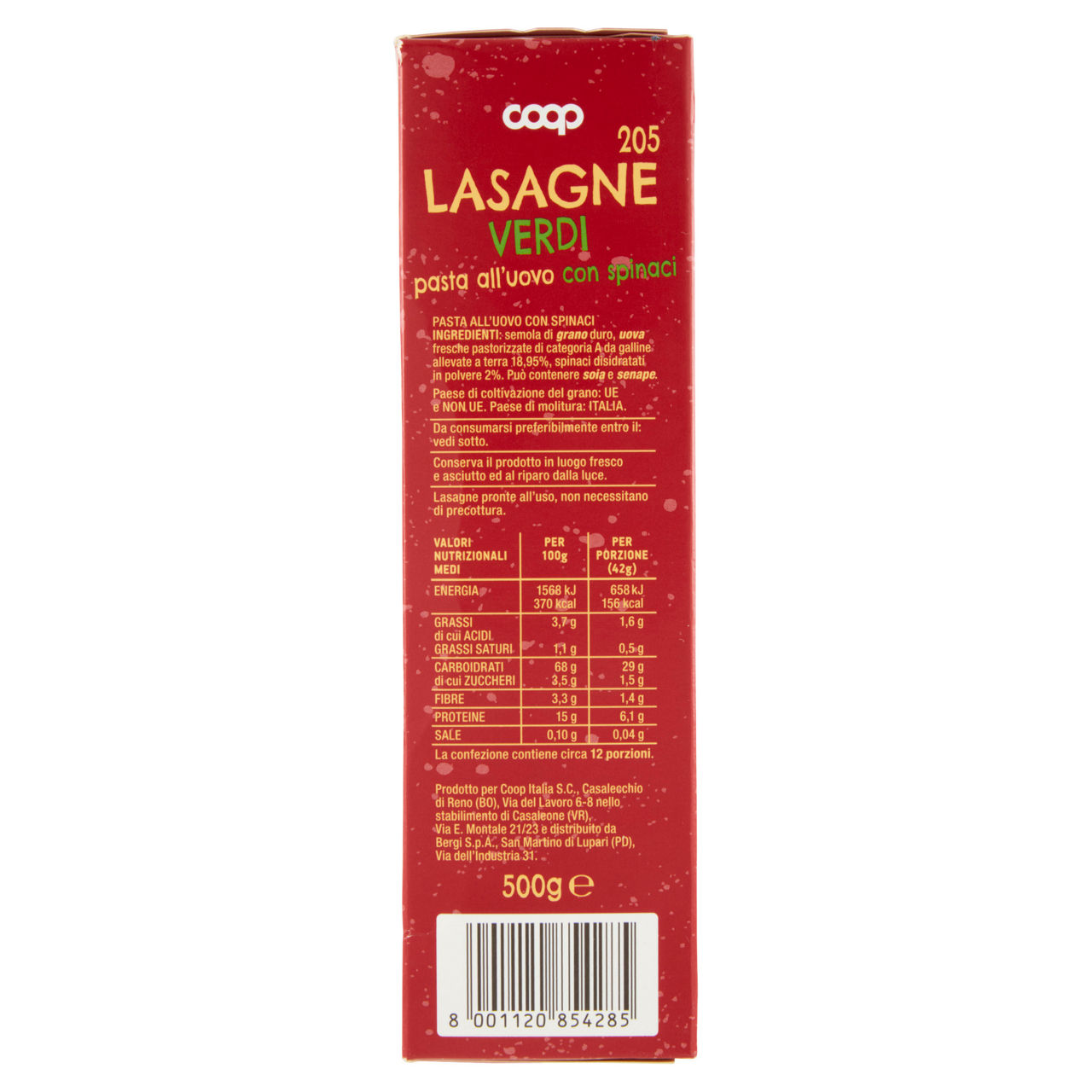 Lasagne verdi 205 pasta all'uovo con spinaci 500 g - Immagine 11