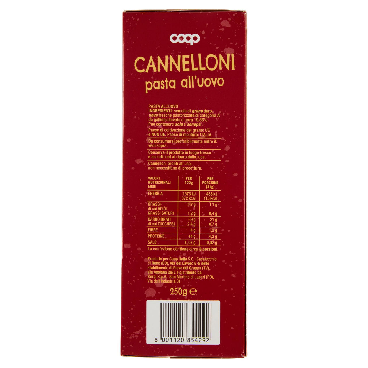 Cannelloni pasta all'uovo 250 g - Immagine 31