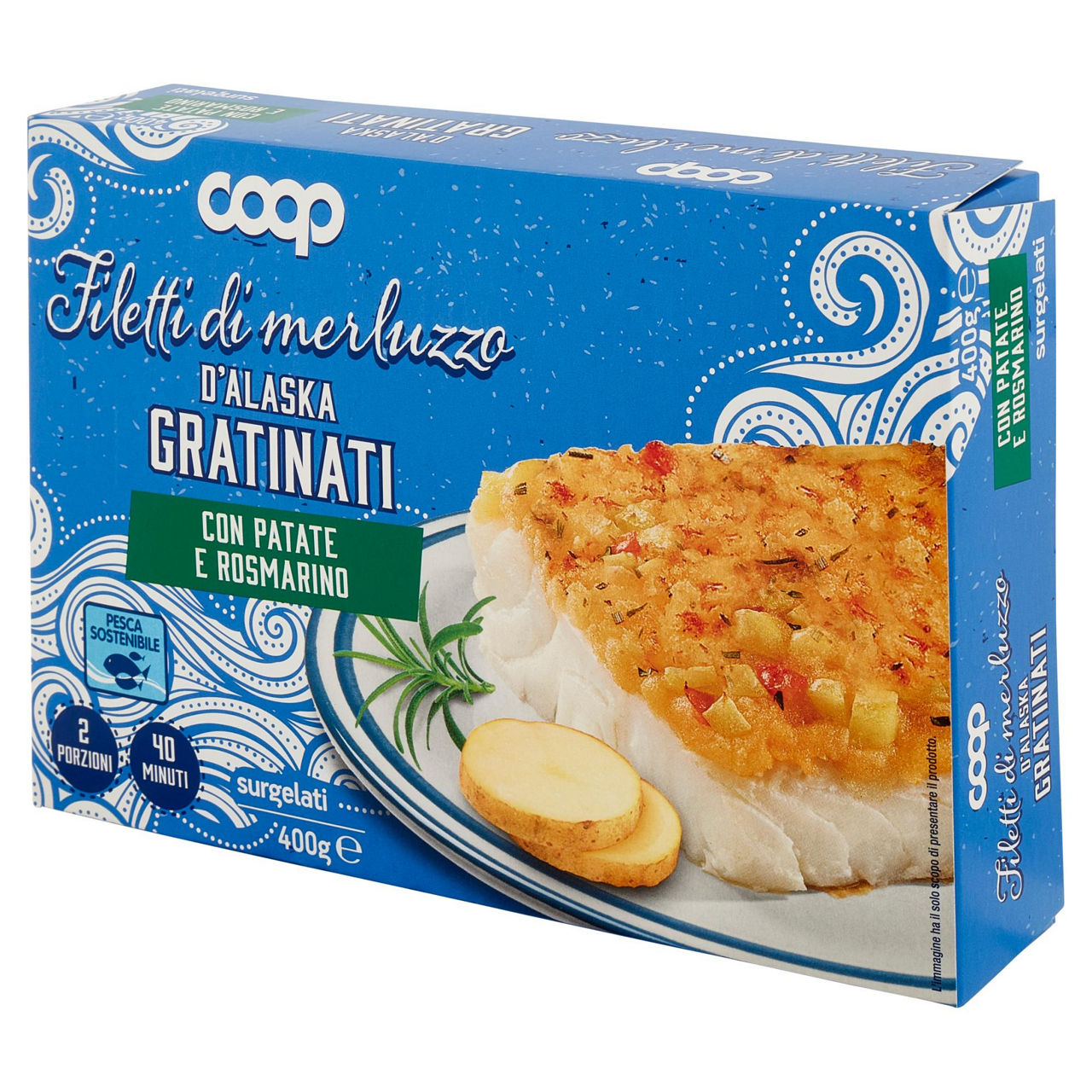 Filetti di merluzzo d'Alaska gratinati con patate e rosmarino surgelati 400 gr - Immagine 51