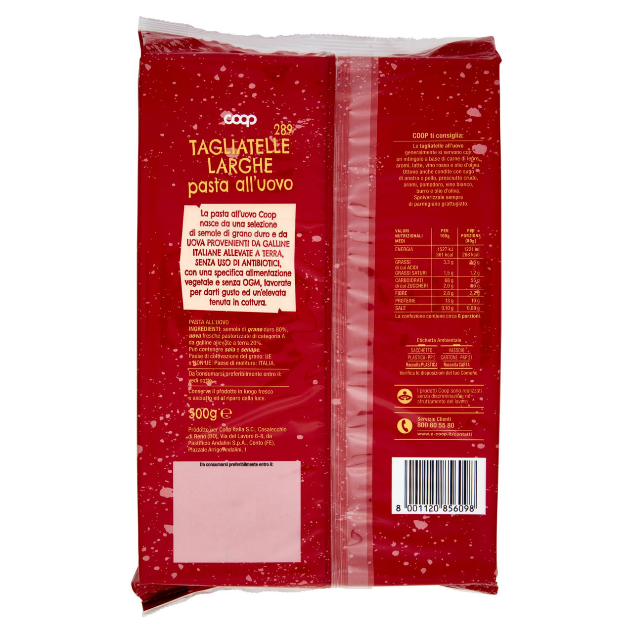 Tagliatelle larghe n. 289 pasta all'uovo 500 gr - Immagine 51