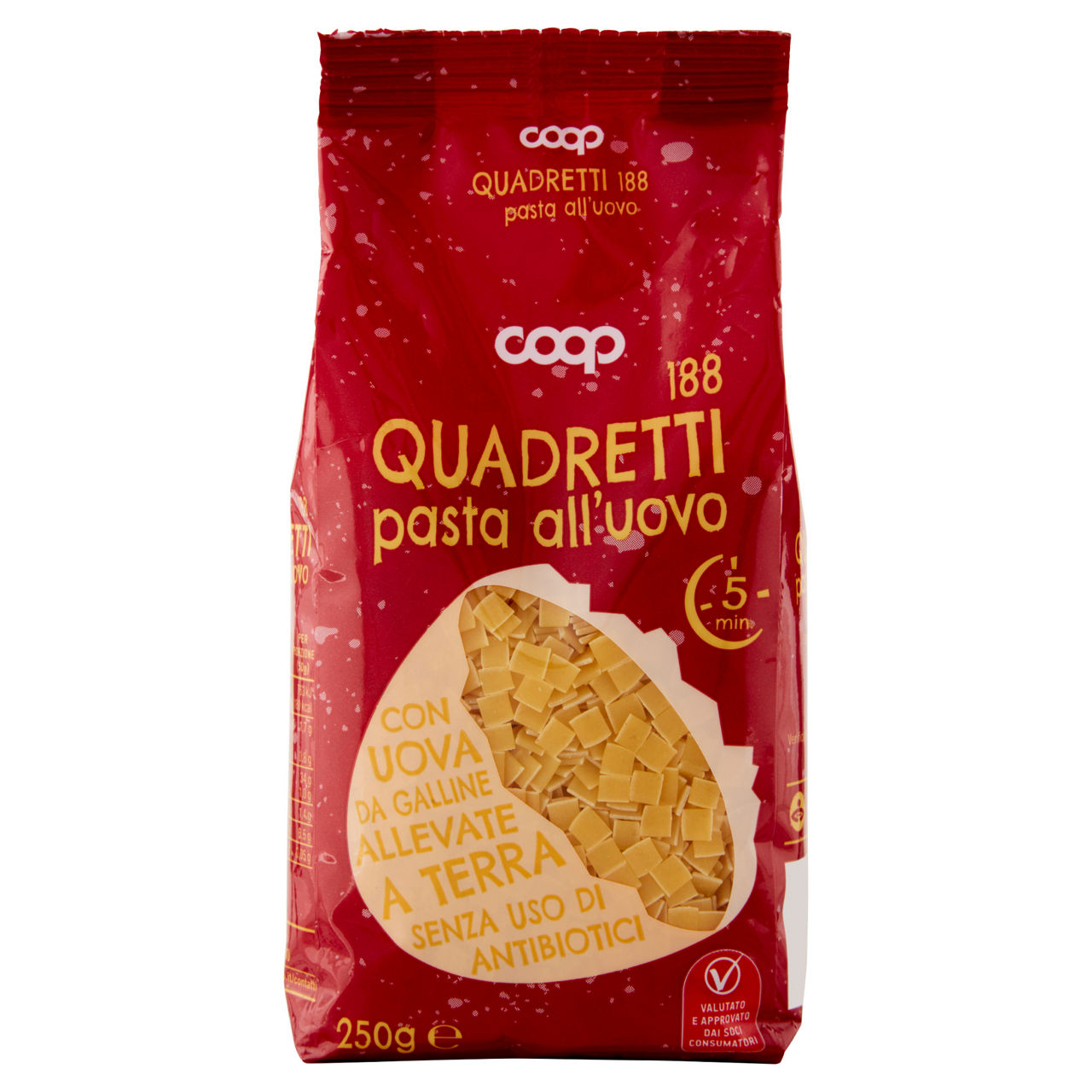 Quadretti n. 188 pasta all'uovo 250 gr