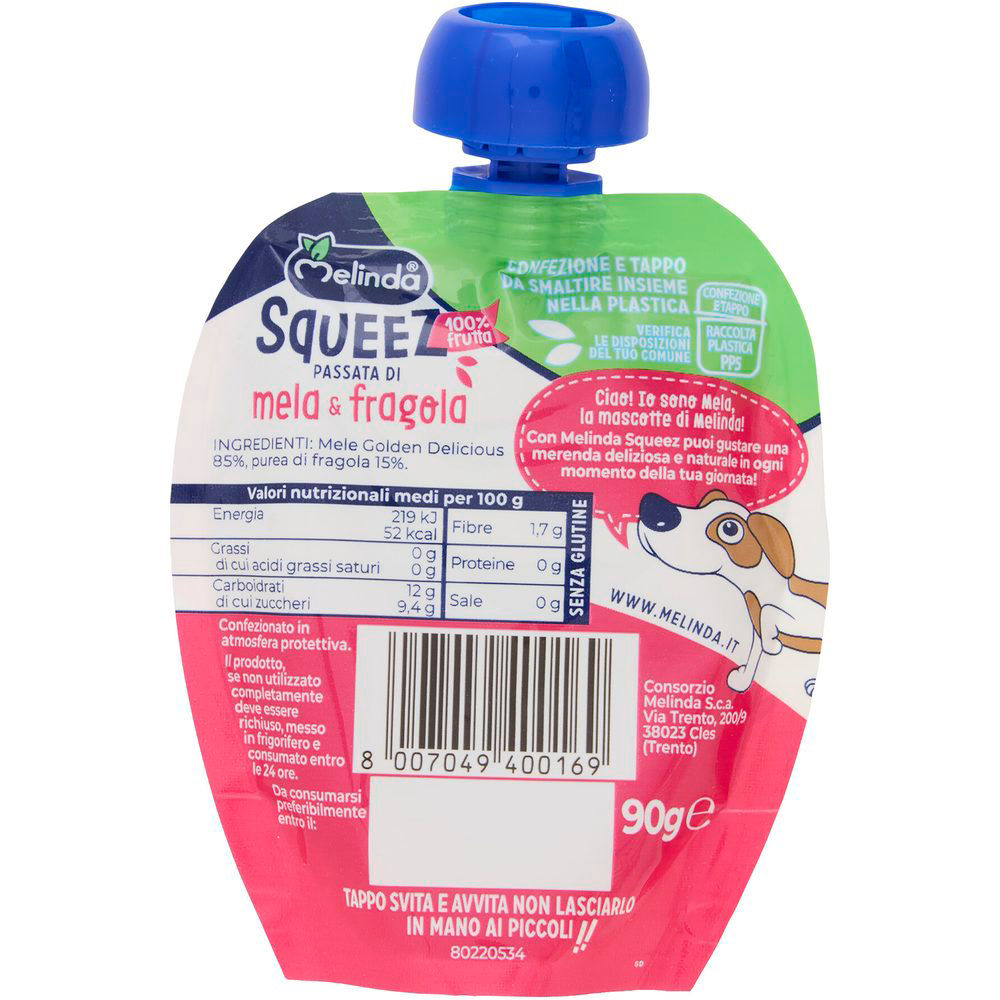 Immagine 4 di 12 del prodotto Passata di mela e fragola squeez 90 gr