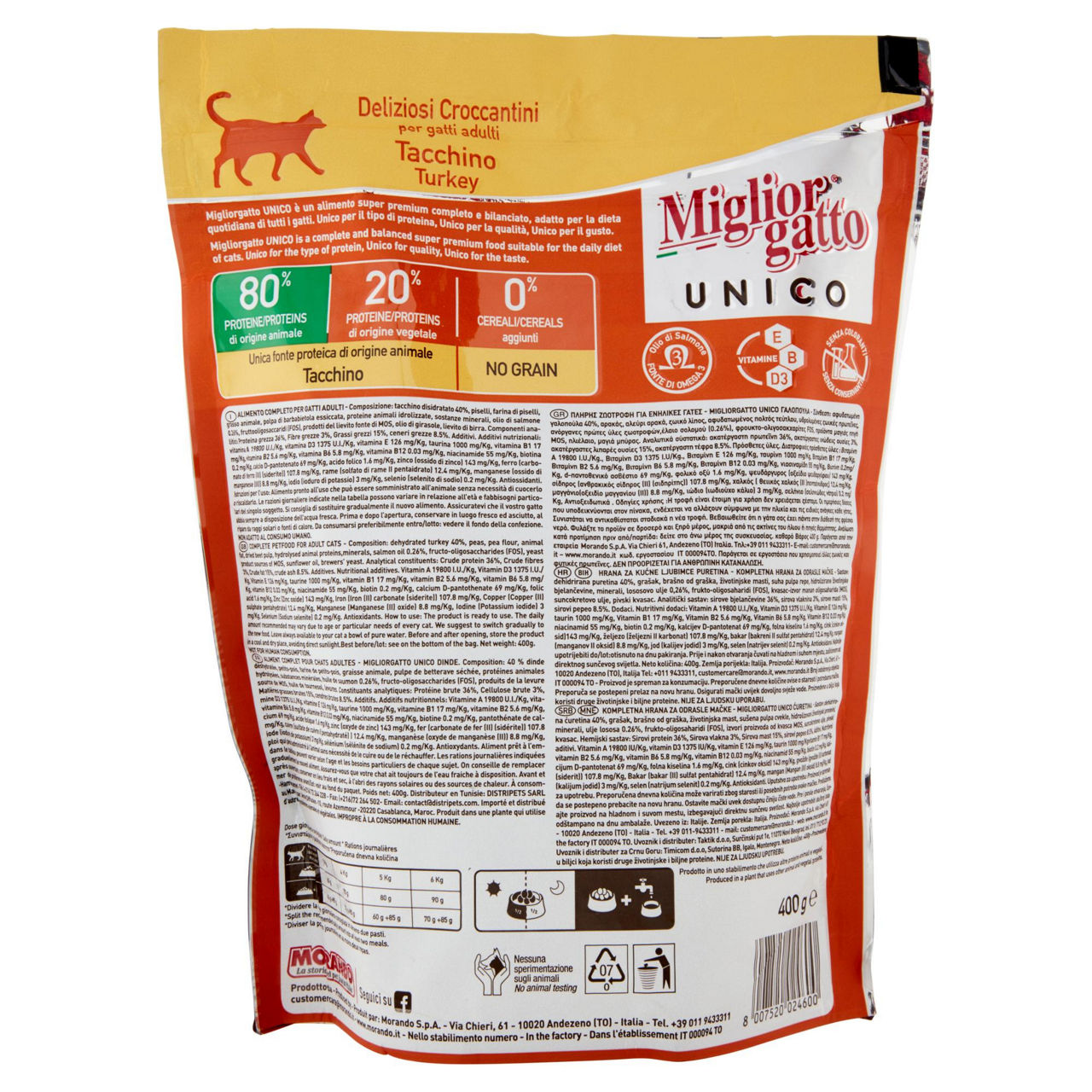 SECCO GATTO MIGLIORGATTO UNICO CROCCANTINI TACCHINO BUSTA  GR.400 - Immagine 51