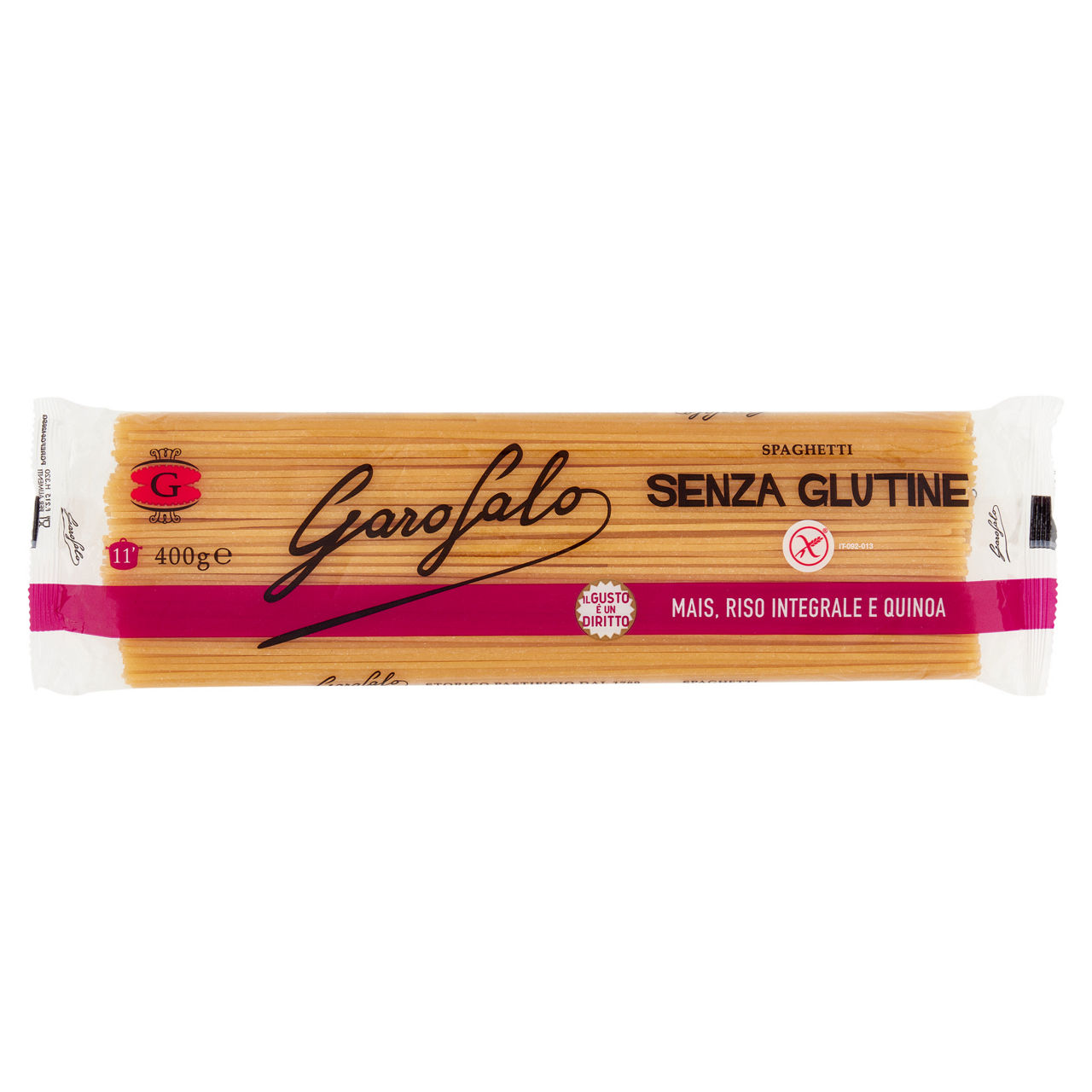 Spaghetti pasta di mais riso integrale e quinoa senza glutine 400 gr - Immagine 01