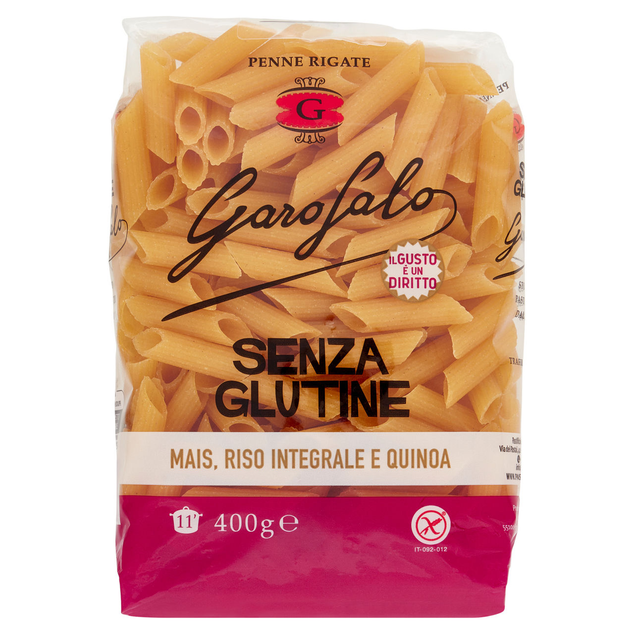 Penne rigate pasta di mais riso integrale e quinoa senza glutine 400 gr - Immagine 01