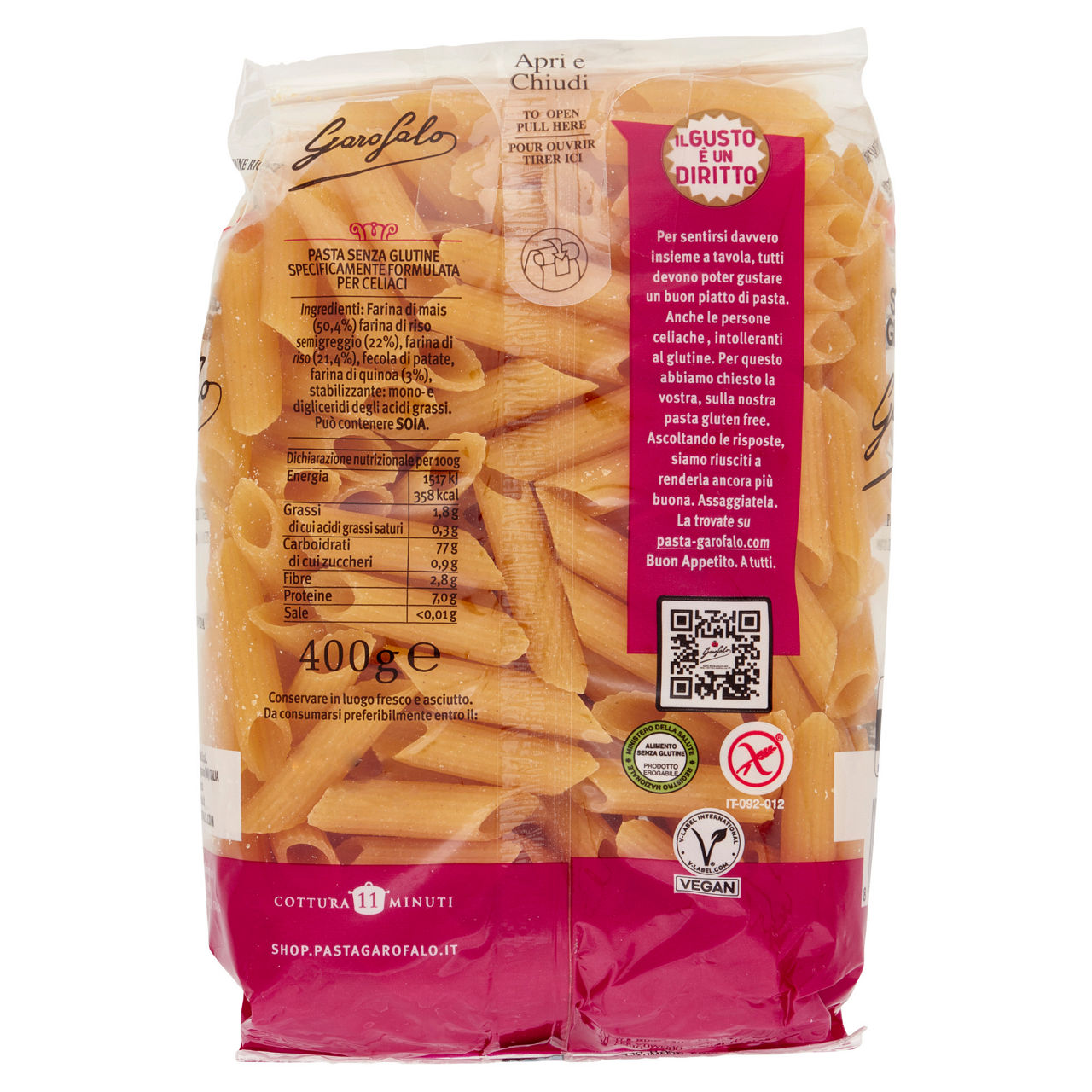 Penne rigate pasta di mais riso integrale e quinoa senza glutine 400 gr - Immagine 41