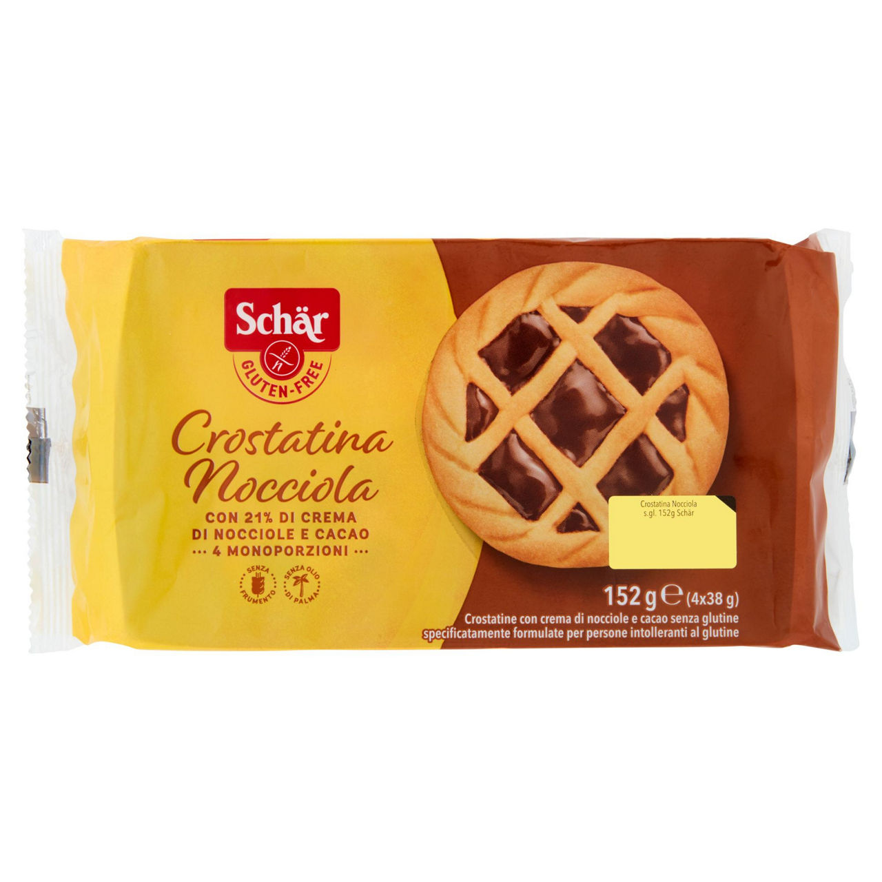 Crostatina con crema alla nocciola senza glutine 4 pz