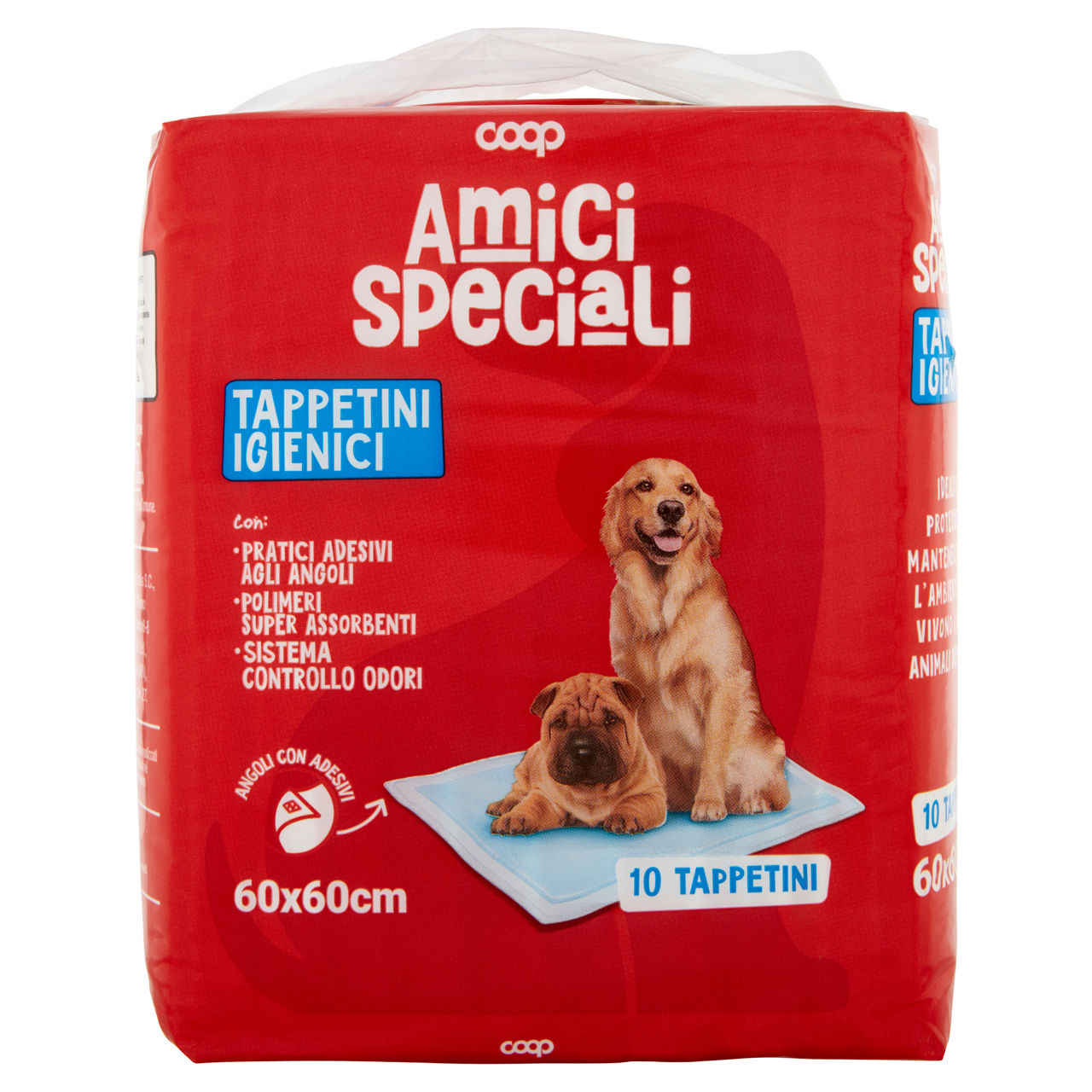 Tappetini assorbenti per animali domestici 60x60 cm 10 pz
