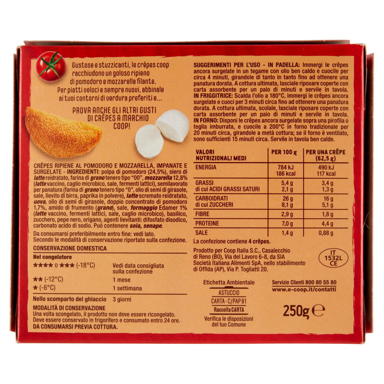 Crêpes con ripieno di pomodoro e mozzarella 4 pz 250 gr - Immagine 11