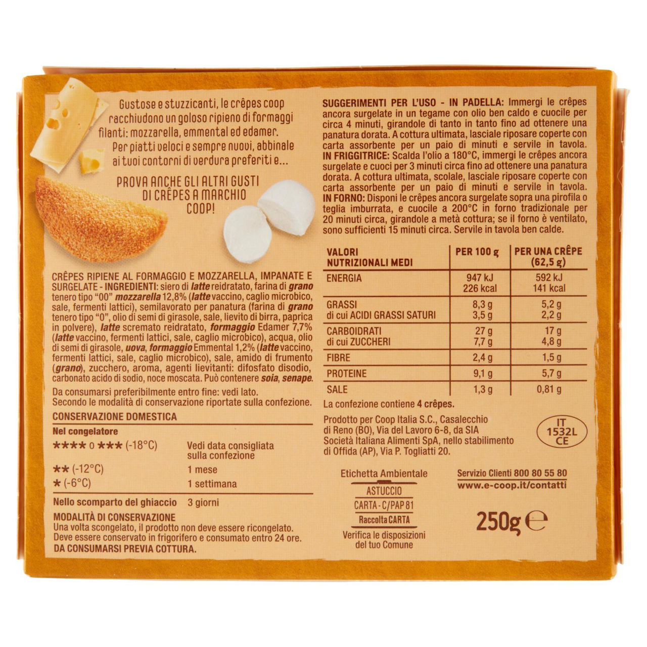 Crêpes con ripieno di formaggi 4 pz 250 gr - Immagine 21