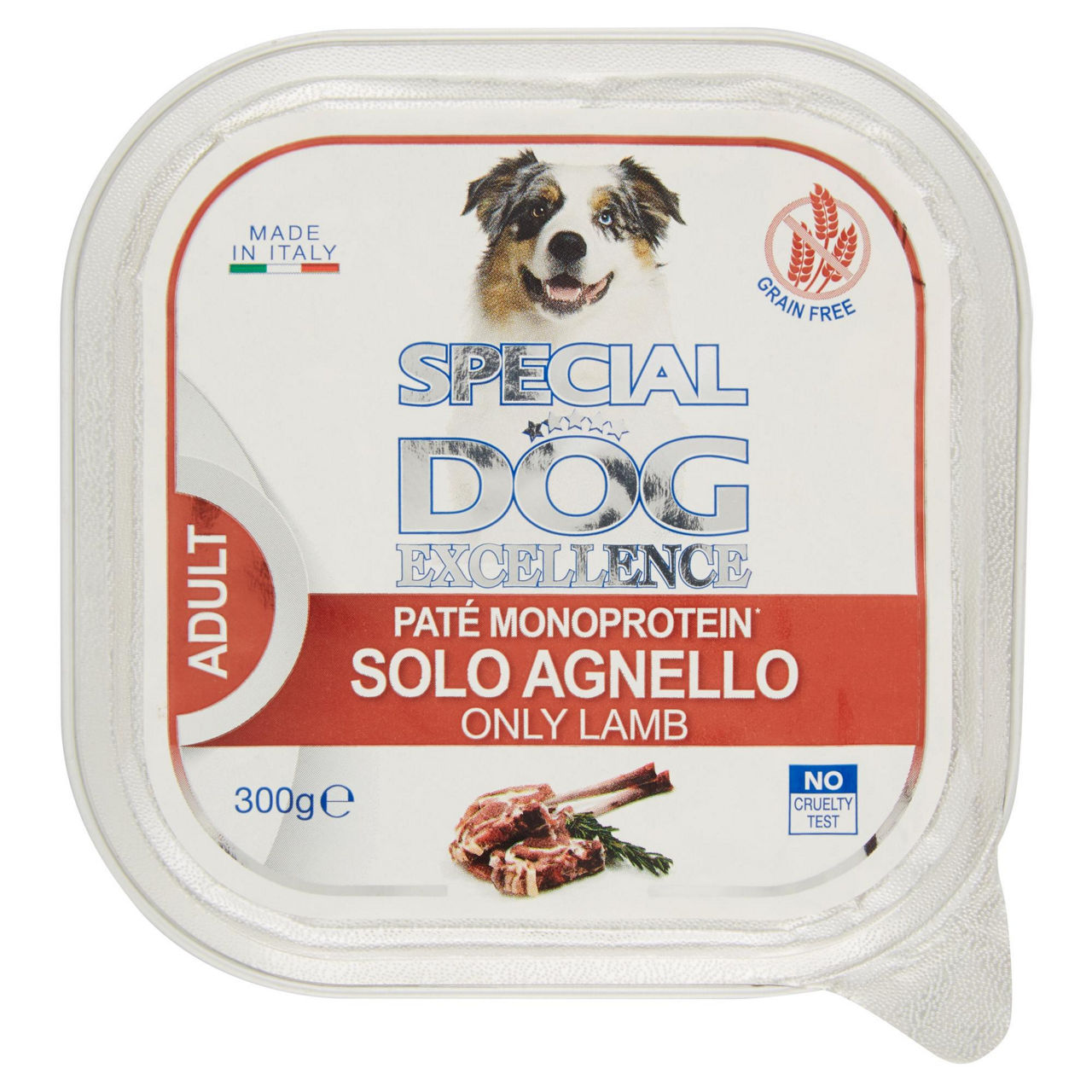 Umido per cani patè monoproteico all'agnello 300 gr - Immagine 01