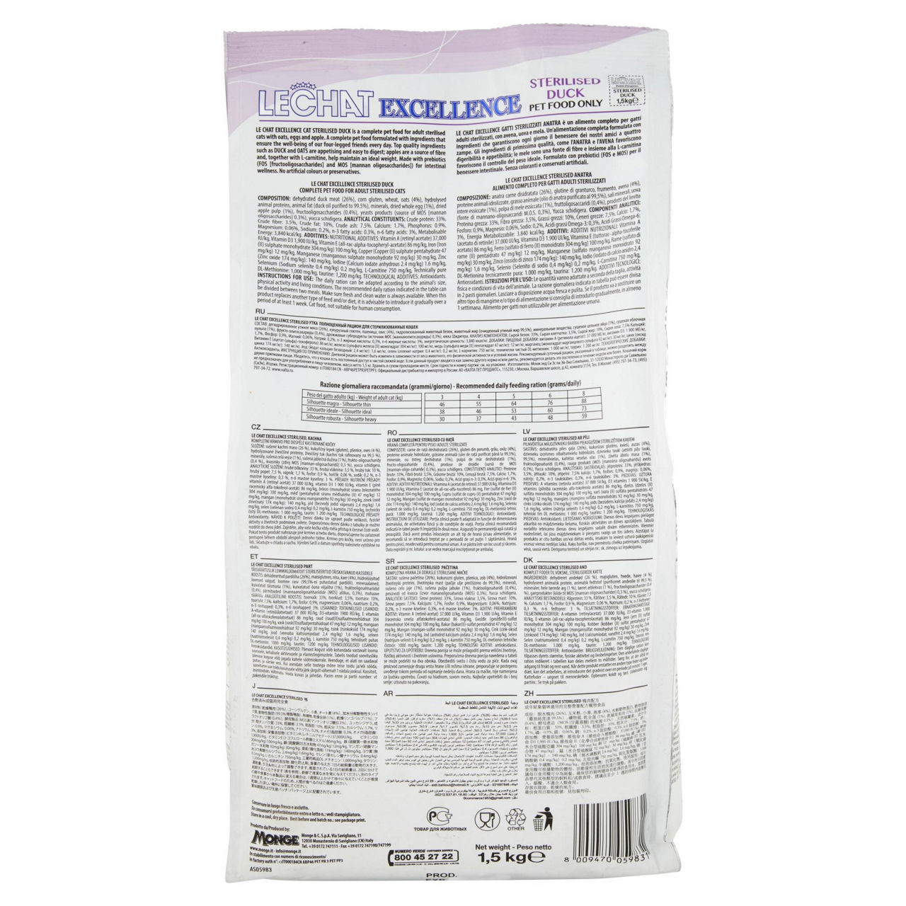 Crocchette per gatti sterilizzati anatra 1,5 kg - Immagine 41