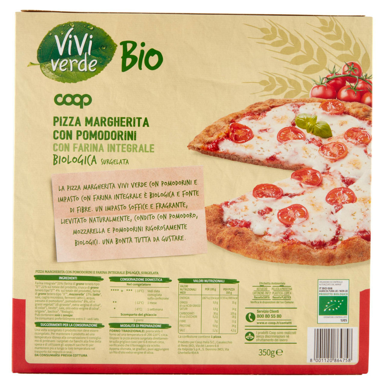 Pizza Margherita con pomodorini con farina integrale bio 350 gr - Immagine 51