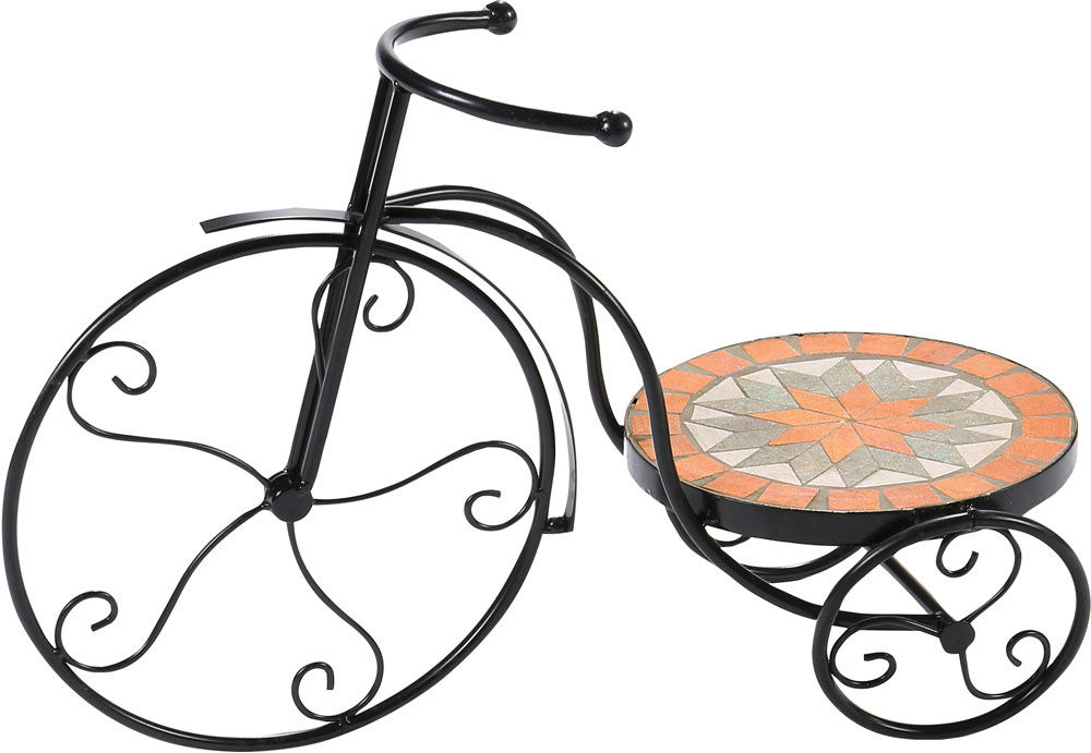 Portavasi Zeus bicicletta in metallo con decorazione mosaico