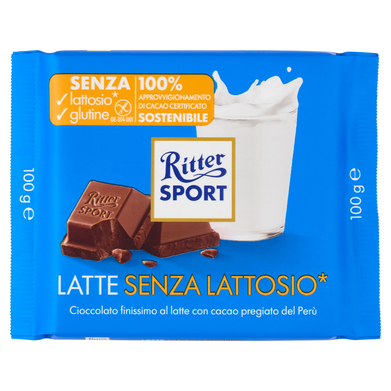 Tavoletta di cioccolato al latte senza lattosio e senza glutine 100 gr - Immagine 01