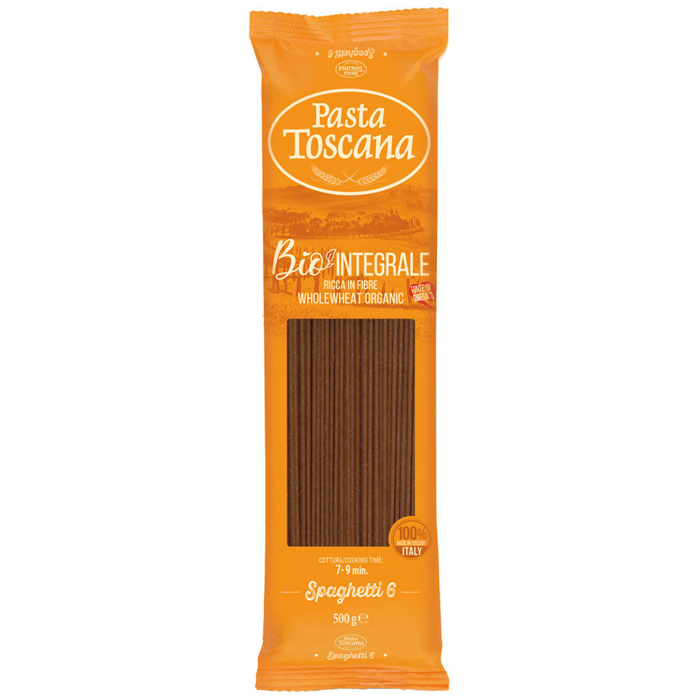 Spaghetti n. 6 pasta di semola integrale di grano duro bio 500 gr - Immagine 01