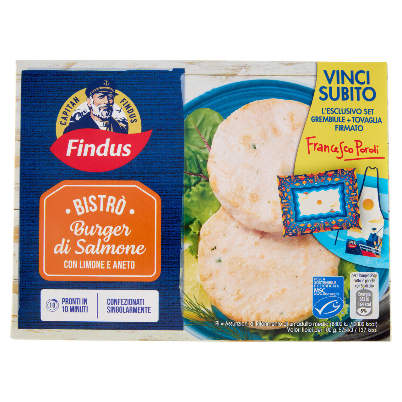 Burger di salmone rosa con limone e aneto surgelati 170 gr - Immagine 01