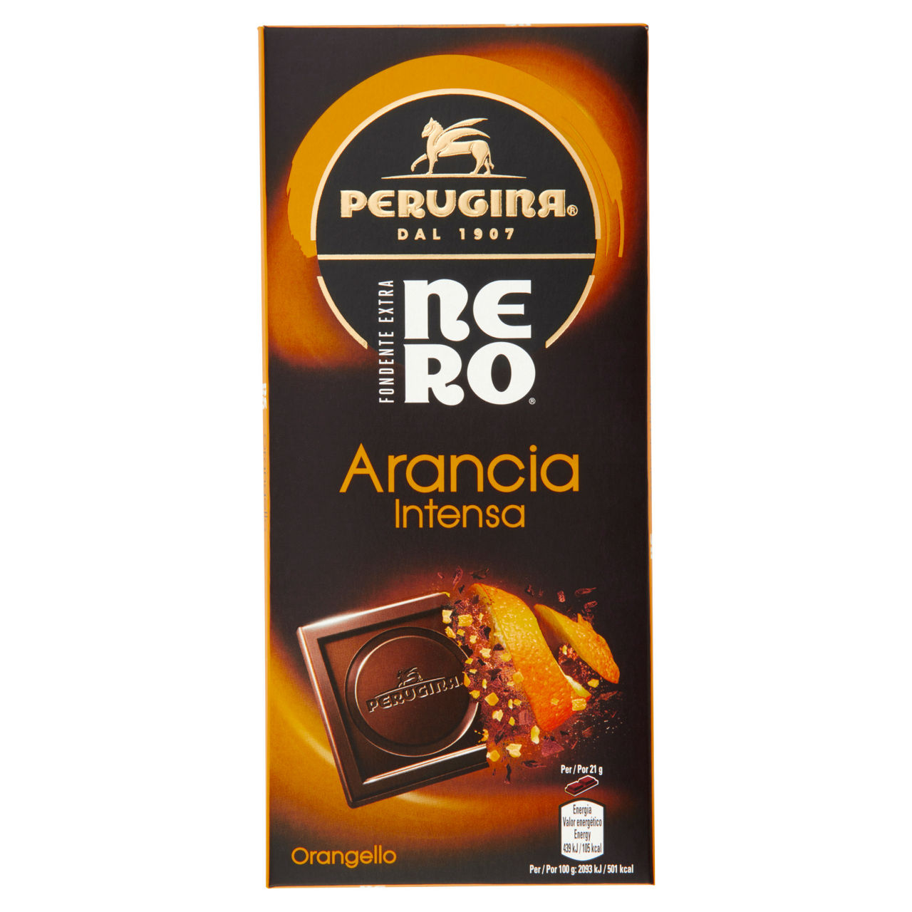Tavoletta di cioccolato fondente con arancia 85 gr