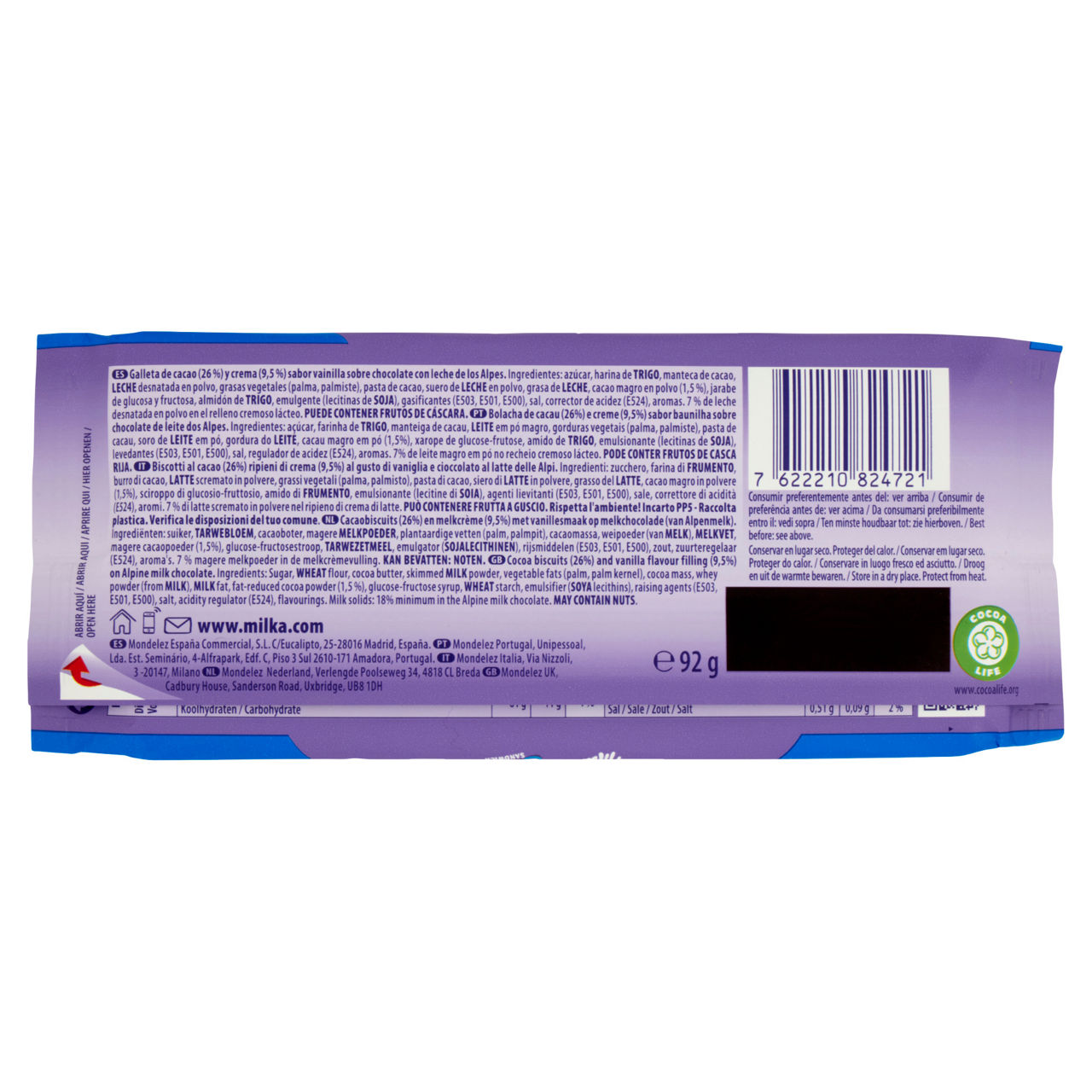 Tavoletta di cioccolato al latte delle Alpi e biscotto Oreo 92 gr - Immagine 51