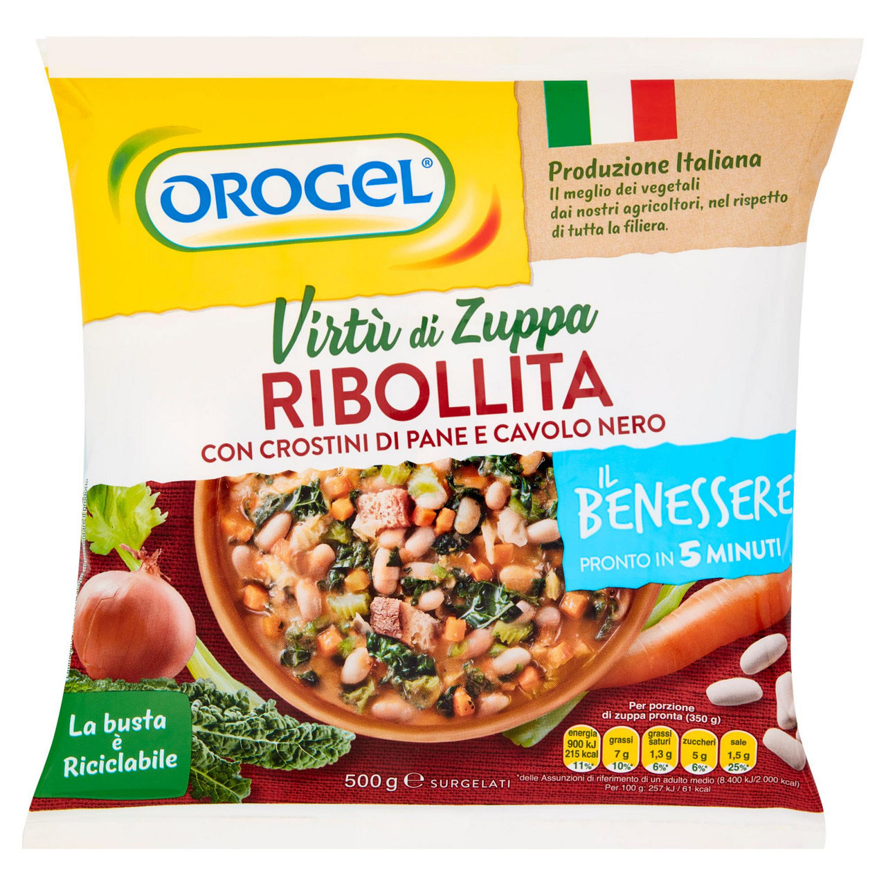 Zuppa ribollita con crostini e cavolo nero surgelata 500 gr - Immagine 01