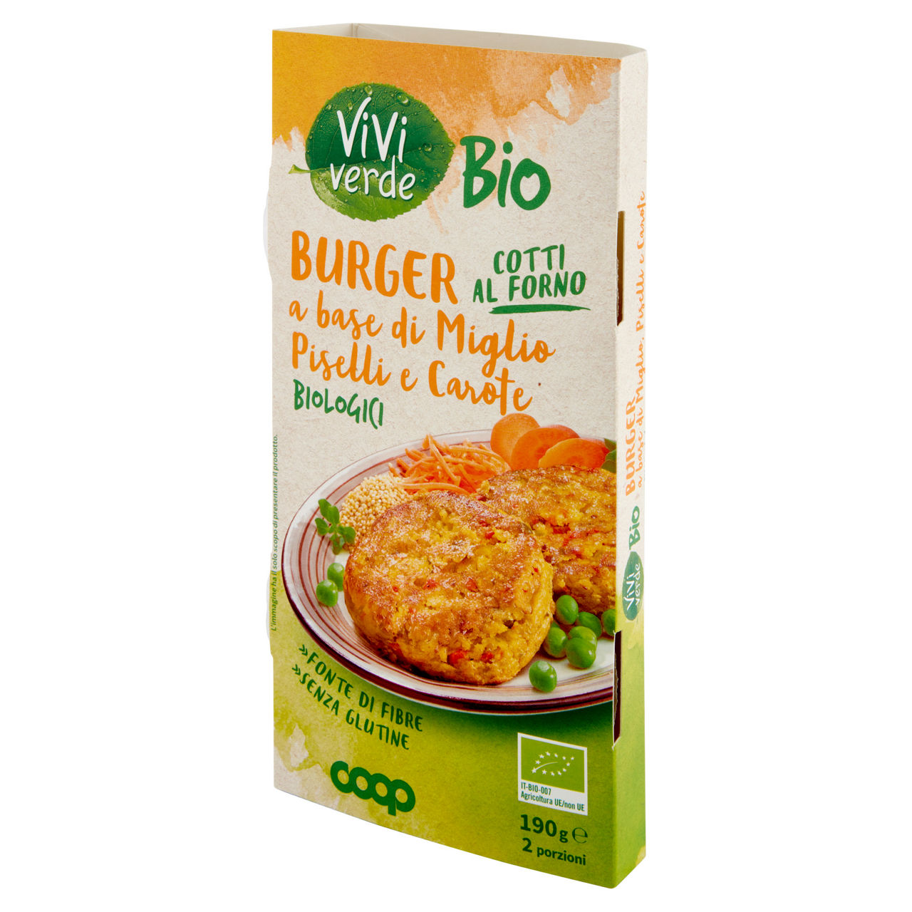 Burger vegetali a base di miglio piselli e carote bio 2 pz 190 gr - Immagine 61