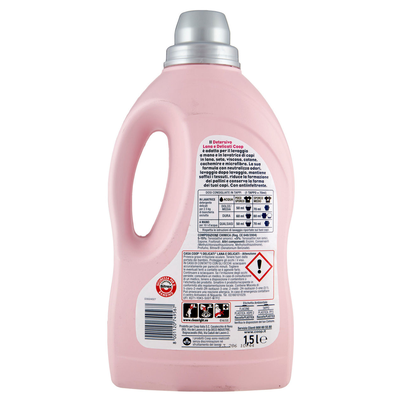 Detersivo lavatrice lana e delicati coop casa i delicati rosa 30 mis.l 1,5 - Immagine 31