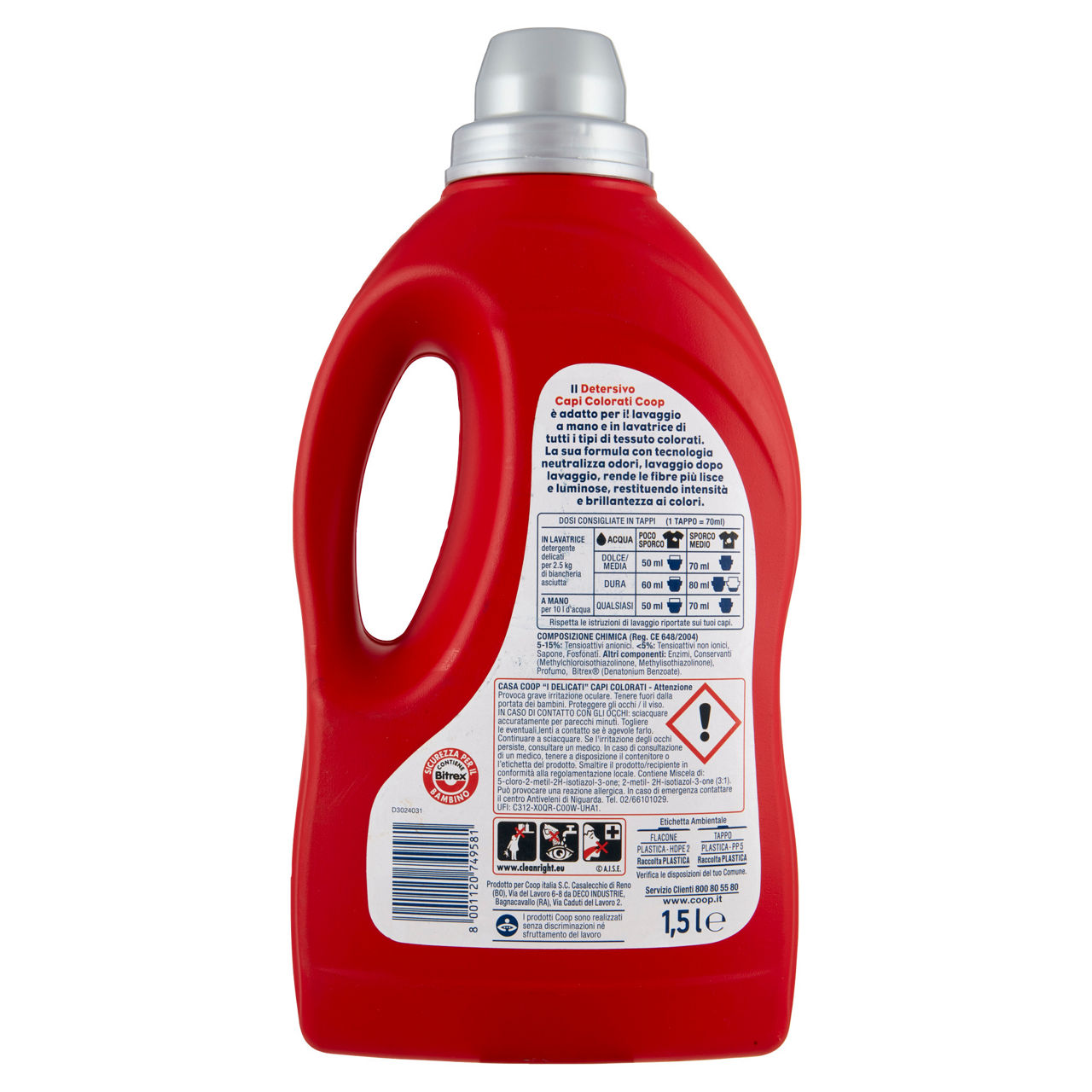 Detersivo lavatrice capi colorati coop casa i delicati 30 mis flacone l 1,5 - Immagine 51