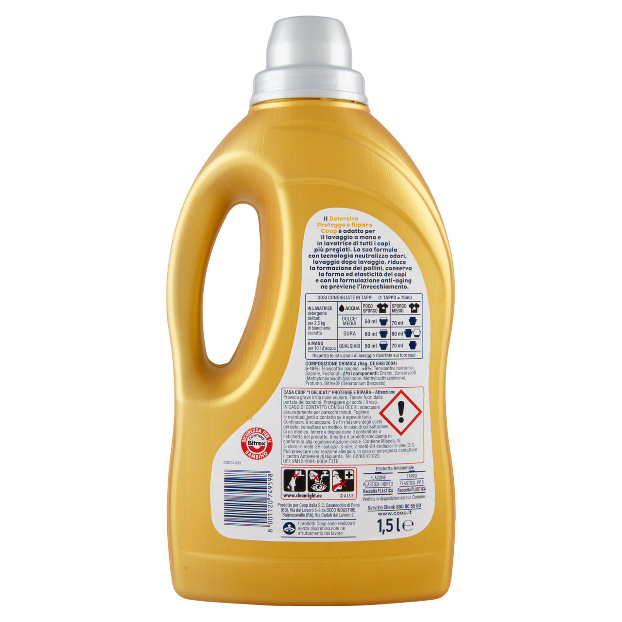Detersivo lavatrice protegge e cura coop casa i delicati 30 mis flacone lt 1,5 - Immagine 31