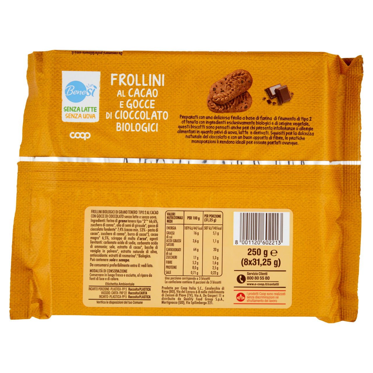 Biscotti frollini al cacao con gocce di cioccolato bio senza latte e uova 250 gr - Immagine 51