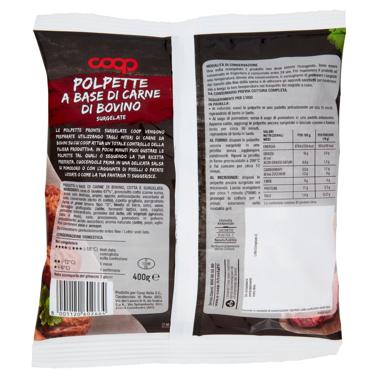 Polpette a base di carne di bovino surgelate 400 gr - Immagine 51