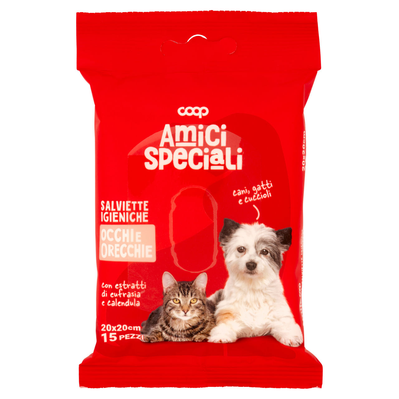 Salviette igieniche per occhi e orecchie 20x20 cm 15 pz - Immagine 01
