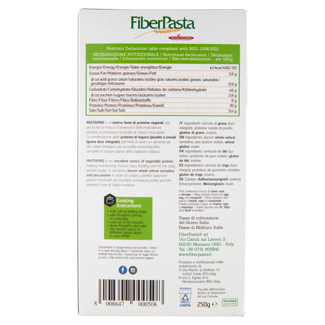 PENNE PASTAPRO 30% PROTEINE, INTEGRALI E BIOLOGICHE, CONFEZIONE 250 G - Immagine 51