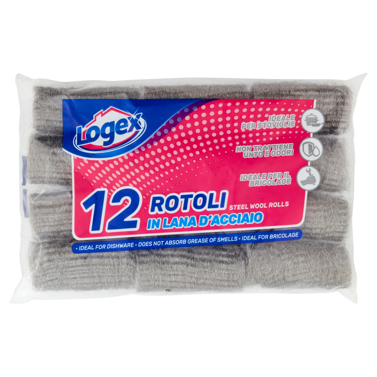 Rotolini in lana d'acciaio 12 pz - Immagine 01