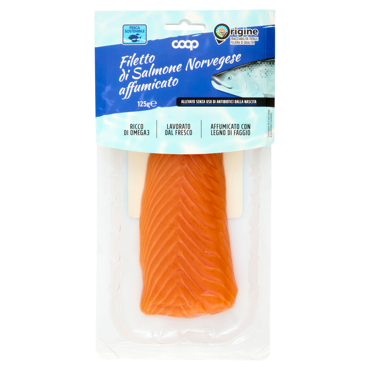 Filetto di salmone Norvegese affumicato 125 gr