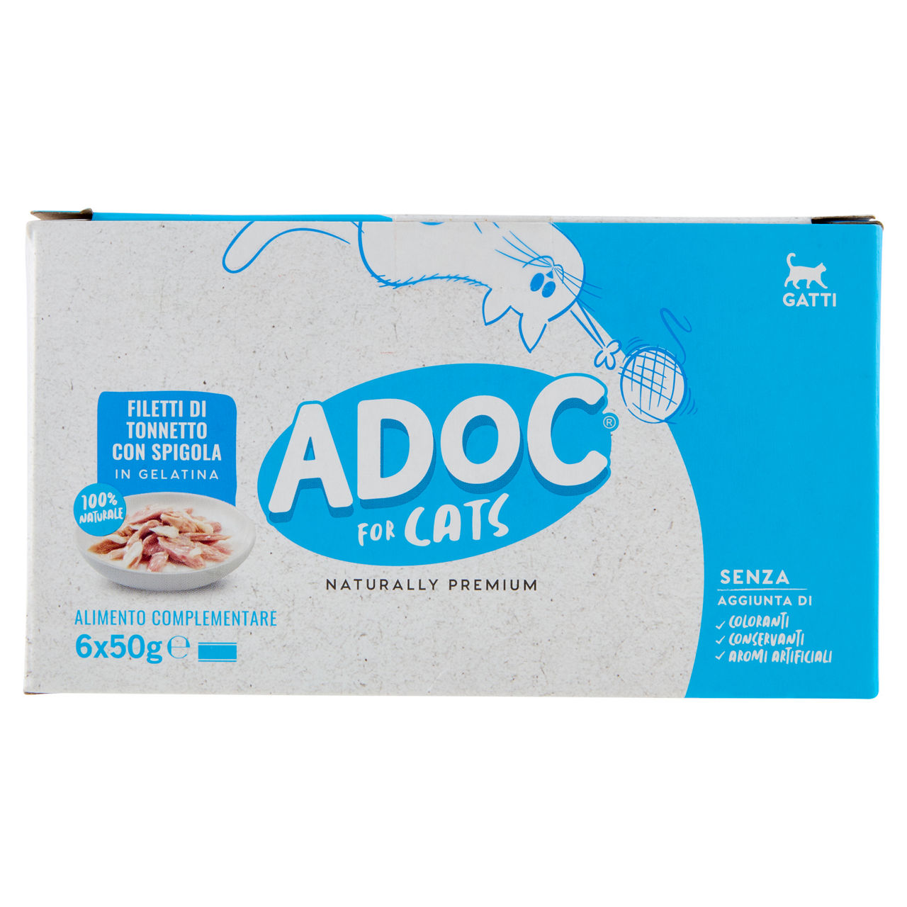 Umido per gatti filetti d tonnetto con spigola 6 pz x 50 gr - Immagine 01