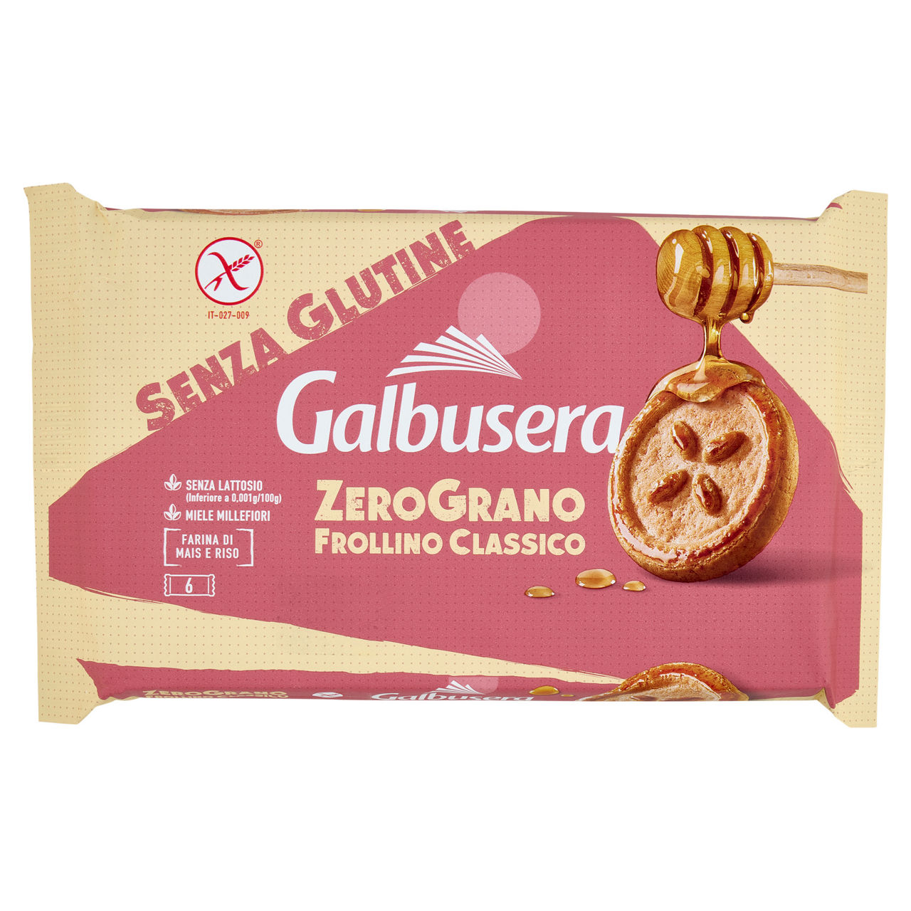 Biscotti frollini con miele millefiori senza glutine 220 gr