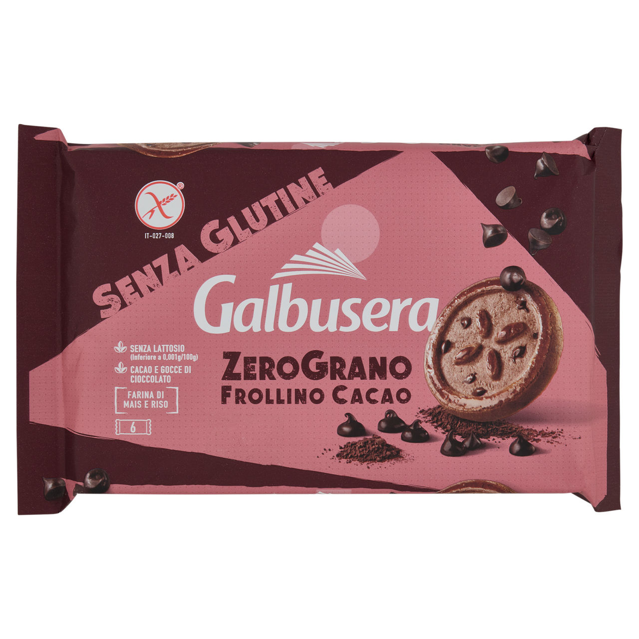 Biscotti frollini con cioccolato e cacao senza glutine 220 gr