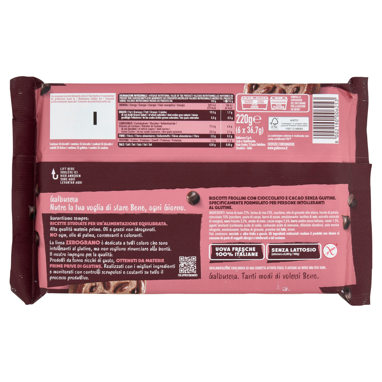 Biscotti frollini con cioccolato e cacao senza glutine 220 gr - Immagine 41