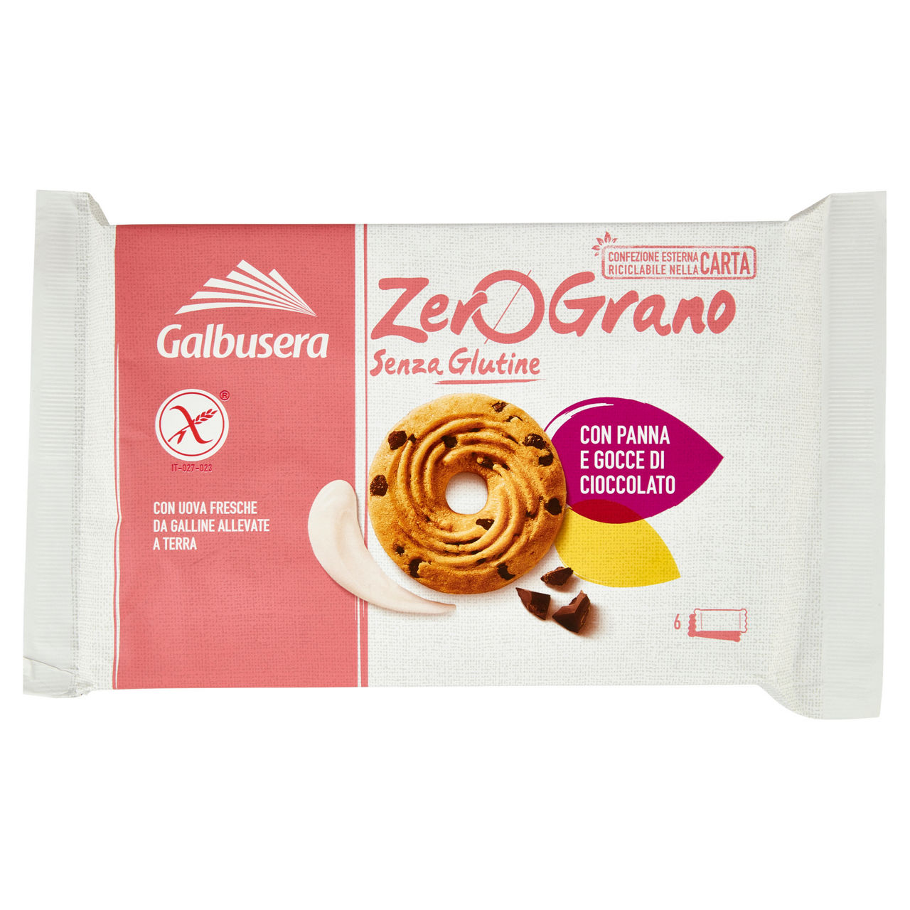 Biscotti frollini panna e gocce di cioccolato senza glutine 220 gr