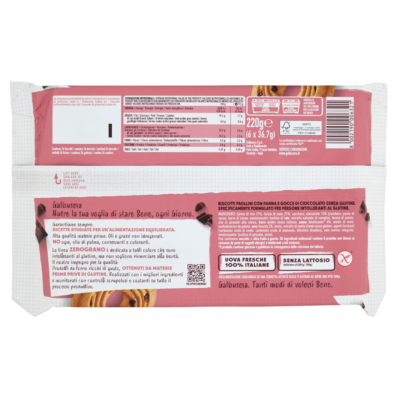 Biscotti frollini panna e gocce di cioccolato senza glutine 220 gr - Immagine 21