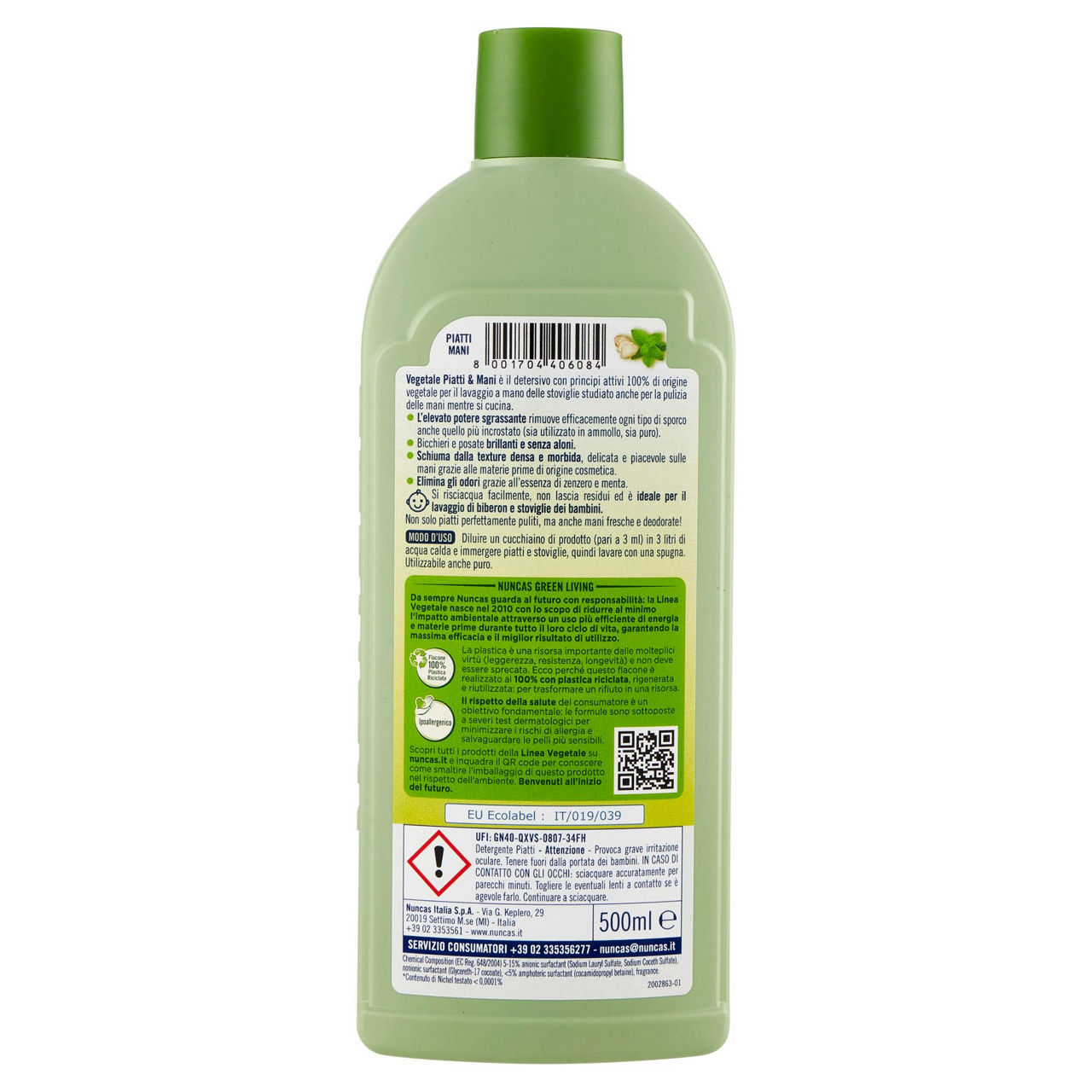 Detersivo vegetale piatti e mani nuncas 500ml - Immagine 31