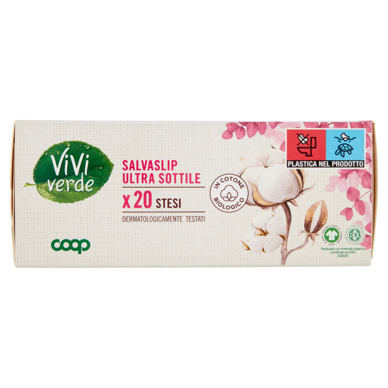Salvaslip ultra sottili in cotone bio stesi 20 pz - Immagine 01